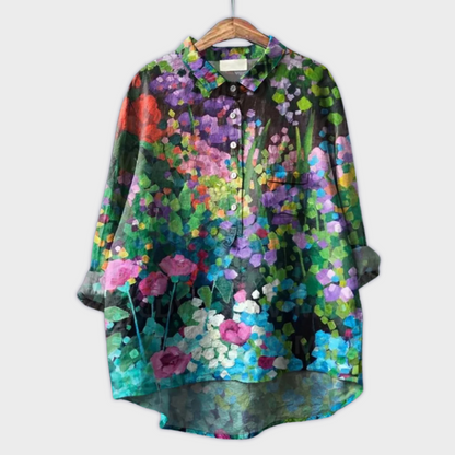 Magdalena - Handmade Women's Blouse with Floral Design